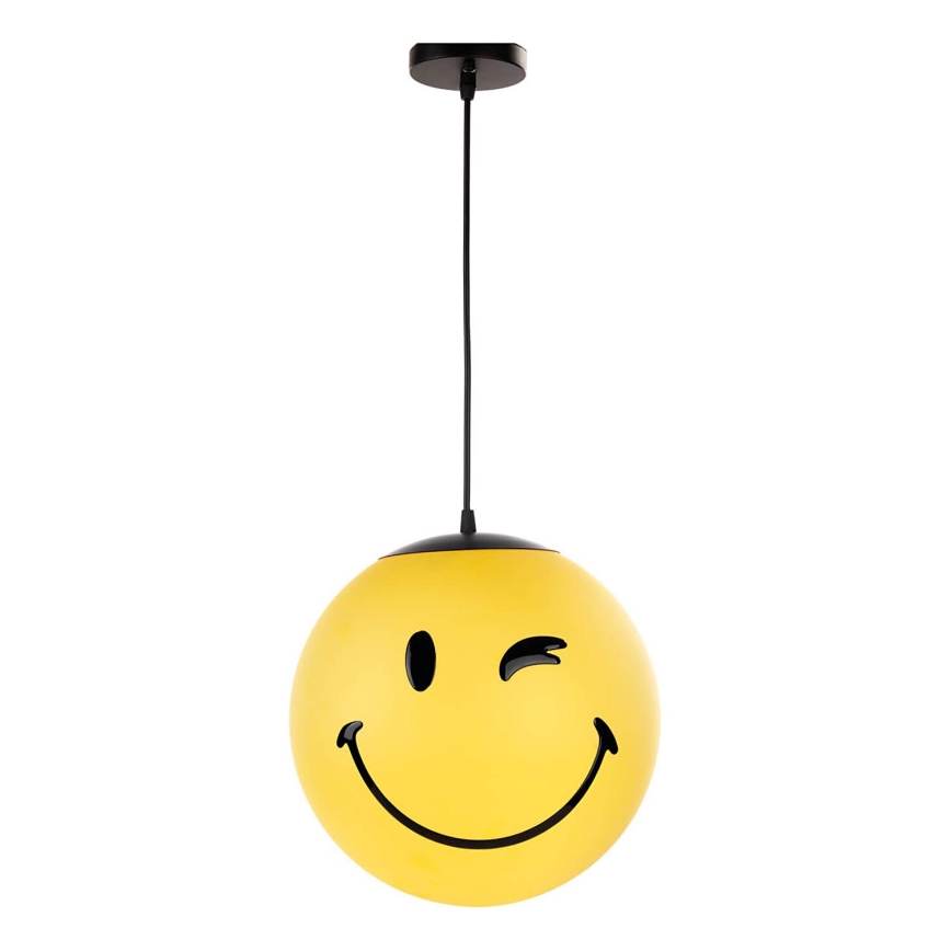 ONLI - Dziecięcy żyrandol na przewodzie SMILEY 1xE27/15W/230V żółty