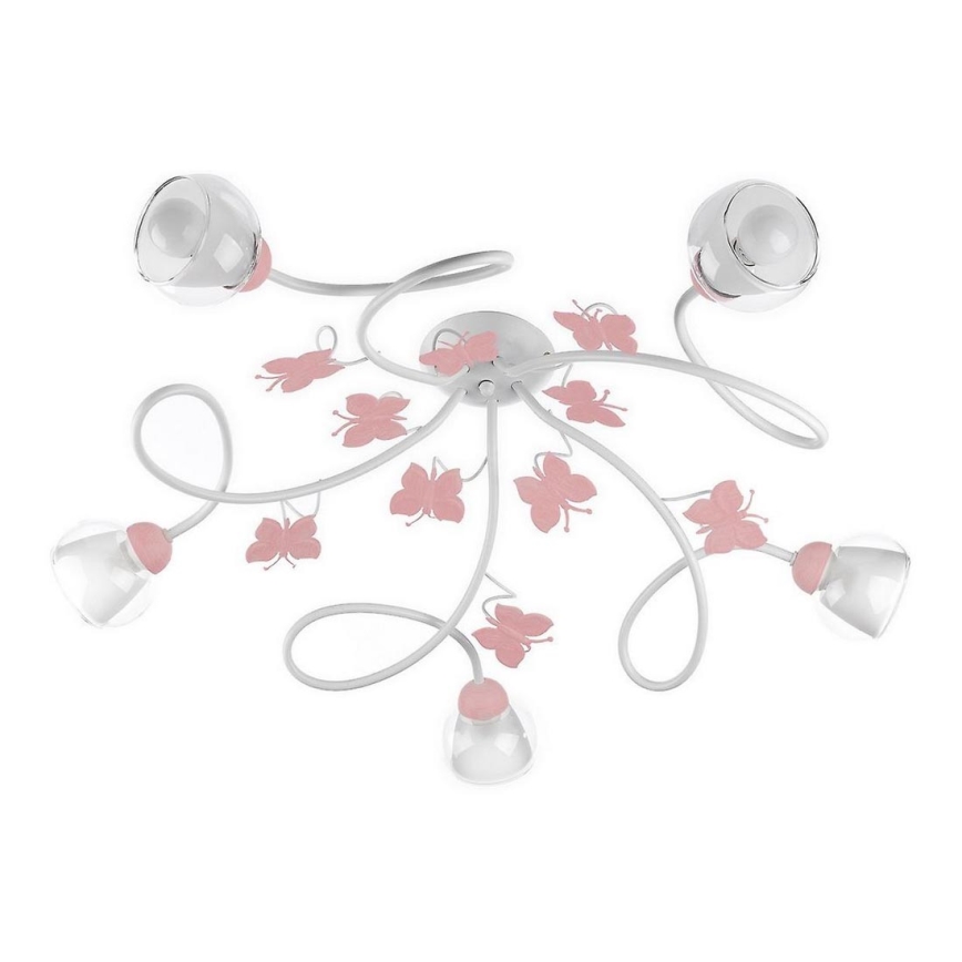 ONLI - Dziecięcy żyrandol natynkowy BUTTERFLY 5xE14/6W/230V