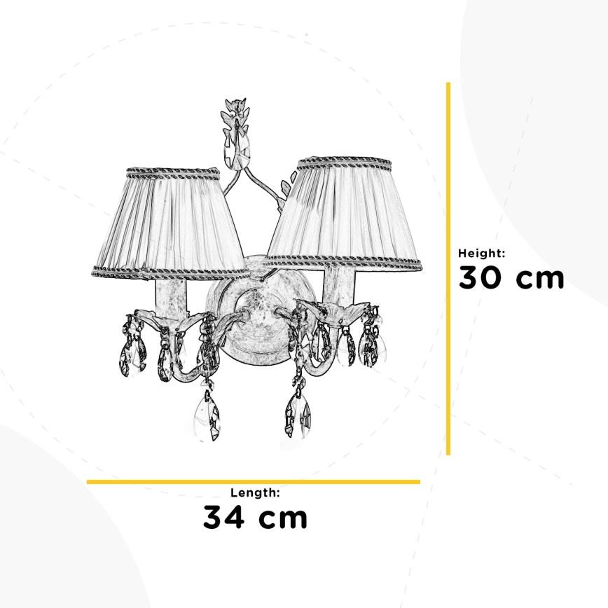ONLI - Kinkiet KAREN 2xE14/6W/230V brąz