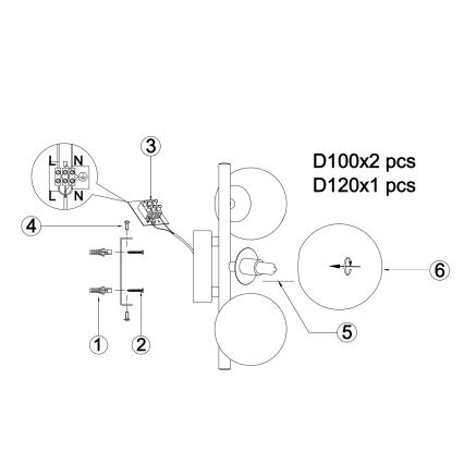ONLI - Kinkiet PALOMA 3xG9/10W/230V złoty
