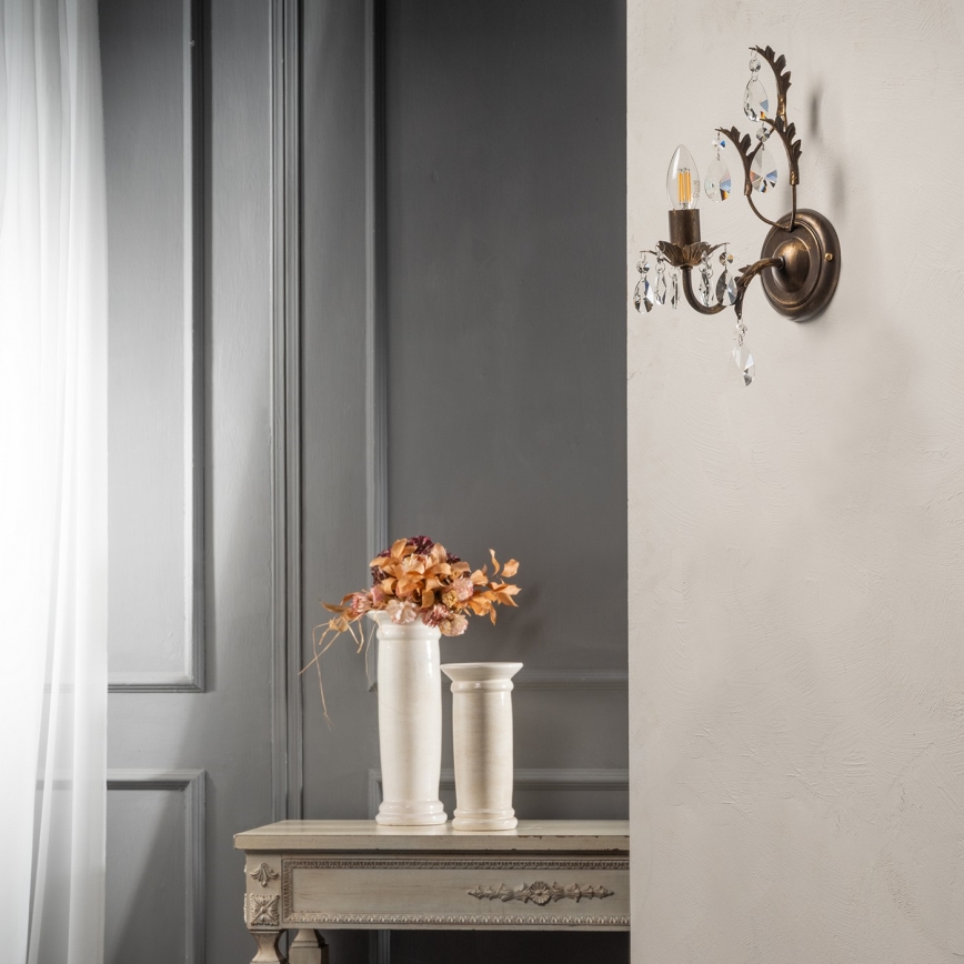 ONLI - Kinkiet TERESA 1xE14/6W/230V brąz