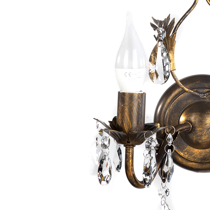 ONLI - Kinkiet TERESA 2xE14/6W/230V brąz