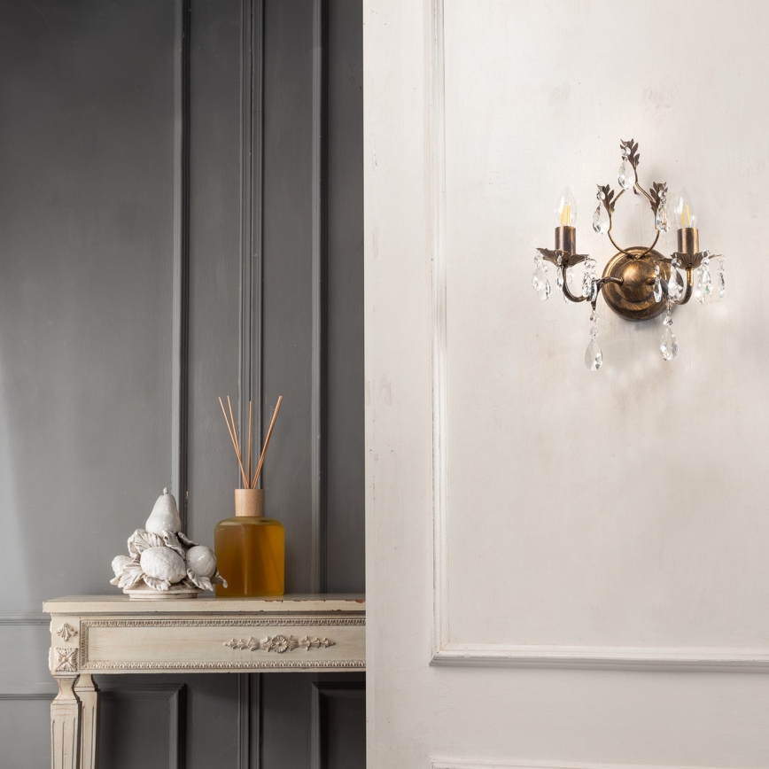 ONLI - Kinkiet TERESA 2xE14/6W/230V brąz