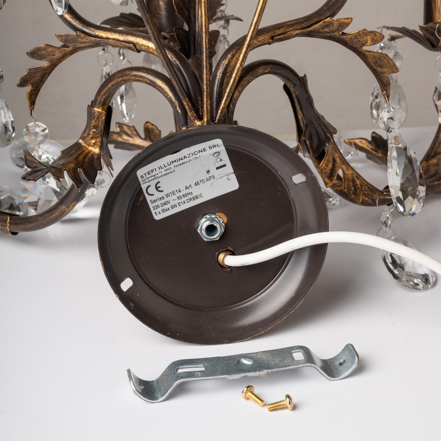 ONLI - Kinkiet TERESA 5xE14/6W/230V brąz