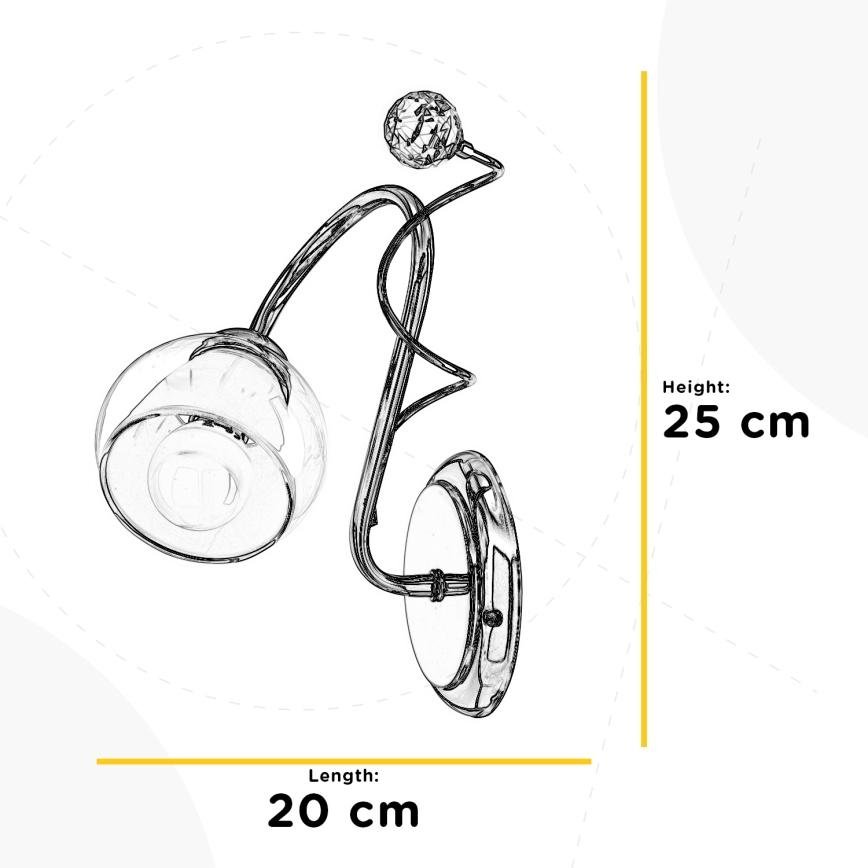 ONLI - Kinkiet WENDY 1xE14/6W/230V chrom błyszczący