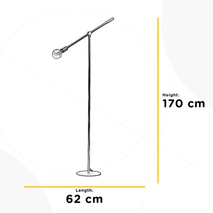 ONLI - Lampa podłogowa ASTE 1xE27/15W/230V czarny/złoty