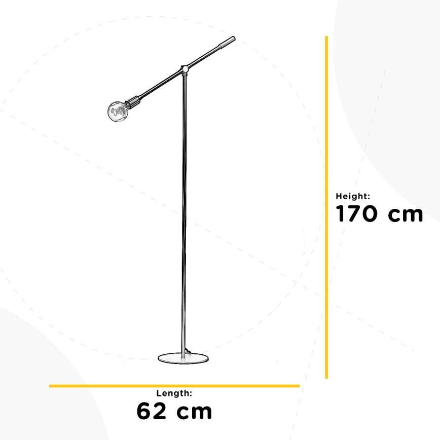 ONLI - Lampa podłogowa ASTE 1xE27/15W/230V czarny/złoty