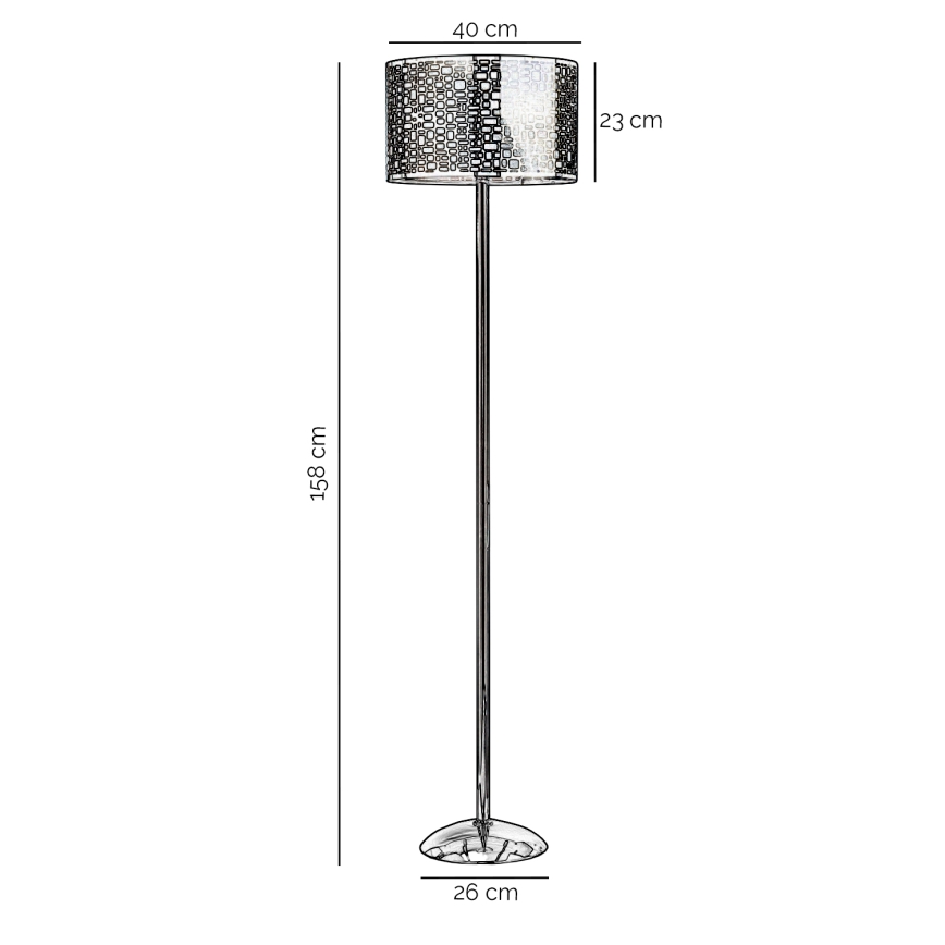 ONLI - Lampa podłogowa BRUCE 1xE27/15W/230V matowy chrom