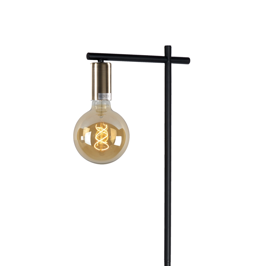 ONLI - Lampa podłogowa CROSS 1xE27/22W/230V czarna/mosiądz