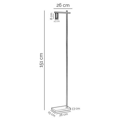 ONLI - Lampa podłogowa CROSS 1xE27/22W/230V czarna/mosiądz
