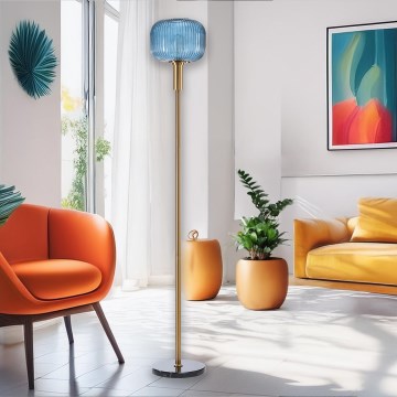 ONLI - Lampa podłogowa DOROTY 1xE27/22W/230V niebieska/złota
