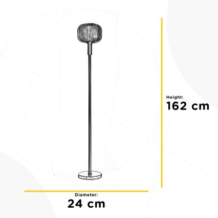 ONLI - Lampa podłogowa DOROTY 1xE27/22W/230V niebieska/złota