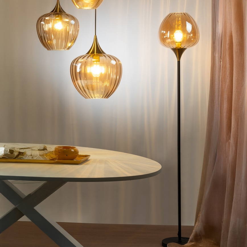 ONLI - Lampa podłogowa ELIDE 1xE27/15W/230V czarna/miedziana