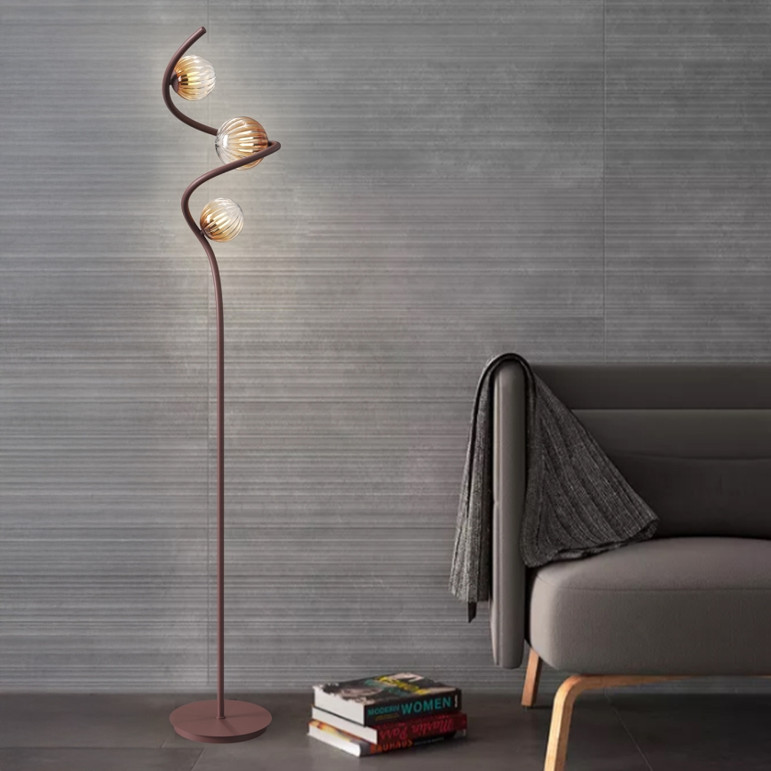 ONLI - Lampa podłogowa FRIDA 3xG9/10W/230V miedź