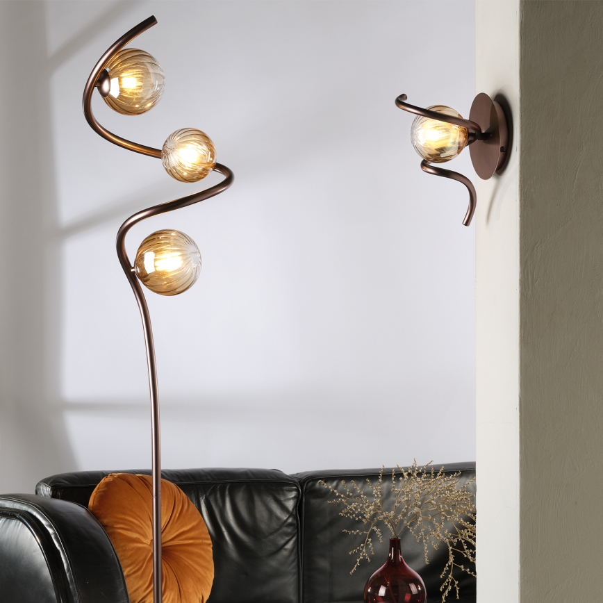 ONLI - Lampa podłogowa FRIDA 3xG9/10W/230V miedź