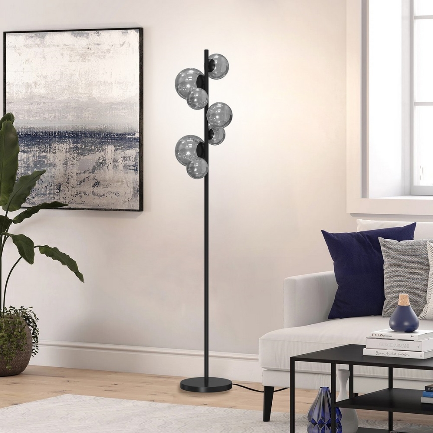 ONLI - Lampa podłogowa PALOMA 7xG9/10W/230V czarny/dymny