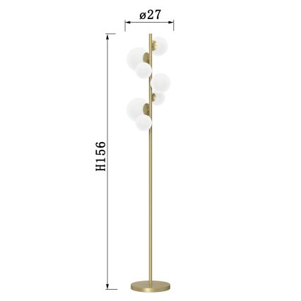 ONLI - Lampa podłogowa PALOMA 7xG9/10W/230V złoty