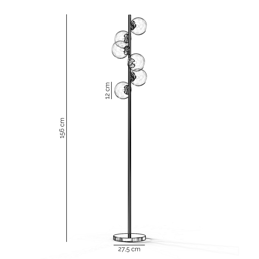 ONLI - Lampa stojąca KIMBERLY 6xG9/6W/230V błyszczący chrom