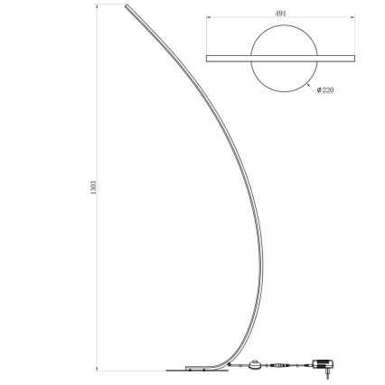 ONLI - Lampa stojąca NOELIA LED/23W/230V czarna