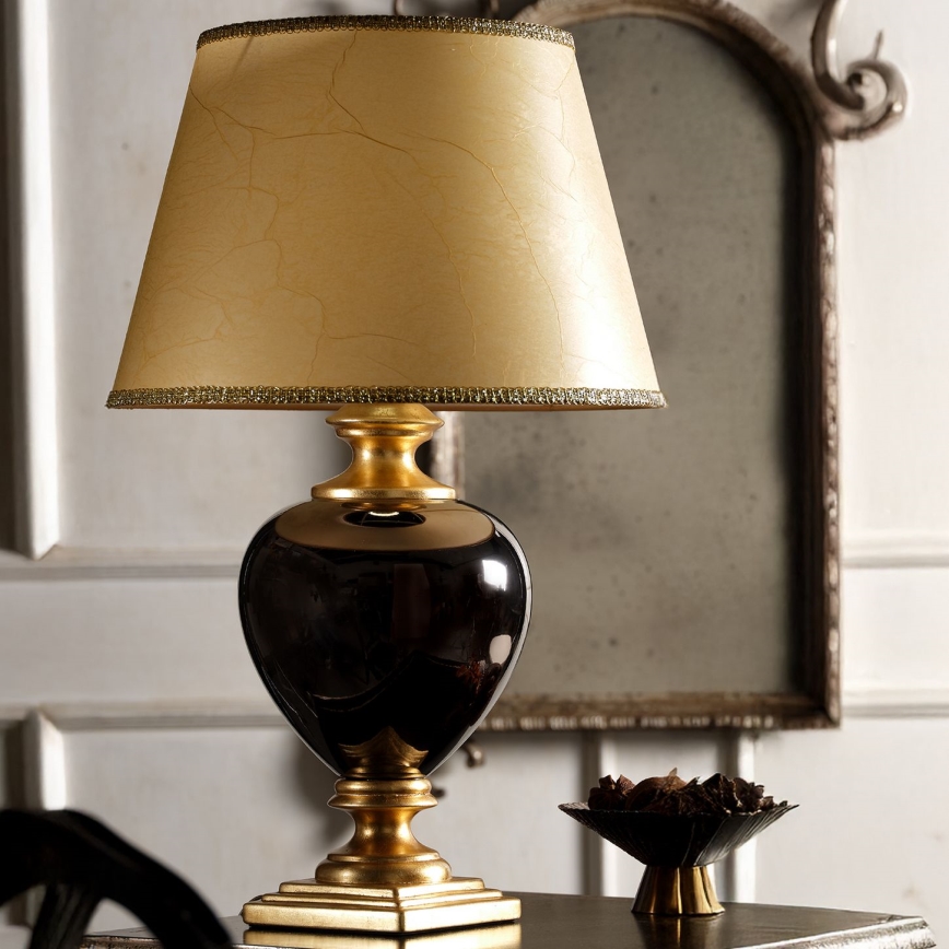 ONLI - Lampa stołowa AMADEUS 1xE27/15W/230V 72 cm czarna/złota