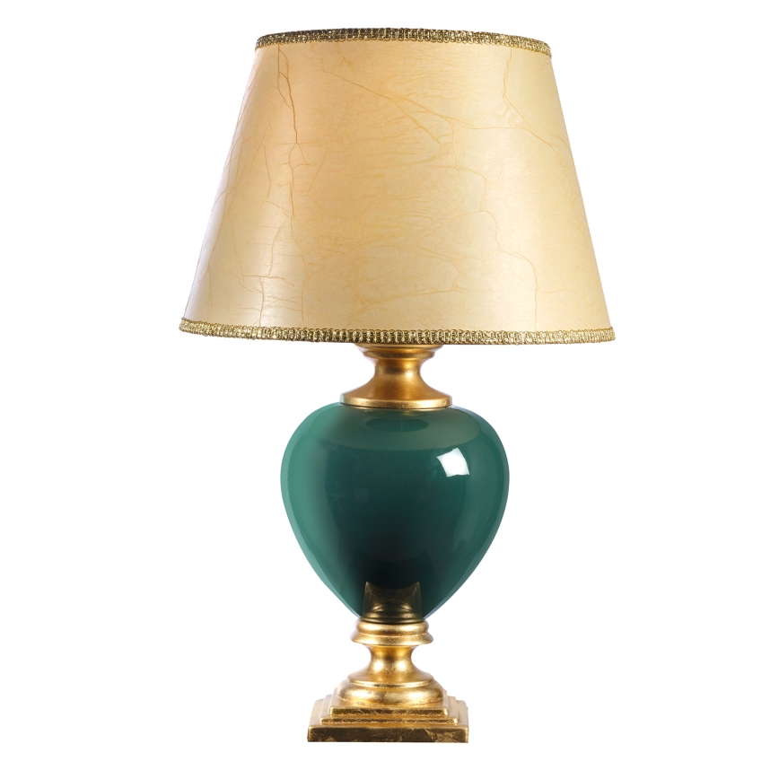 ONLI - Lampa stołowa AMADEUS 1xE27/15W/230V 72 cm zielona/złota