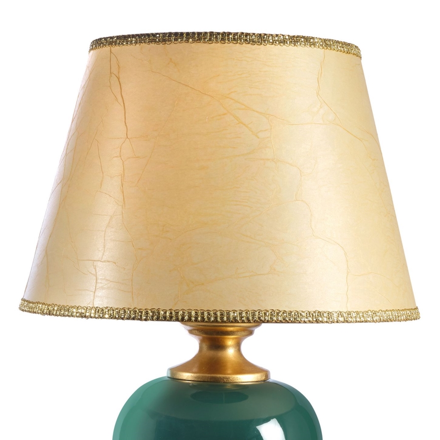 ONLI - Lampa stołowa AMADEUS 1xE27/15W/230V 72 cm zielona/złota