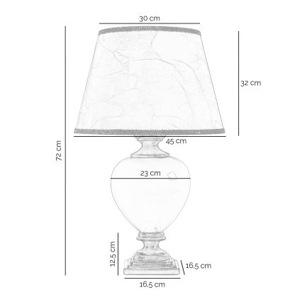 ONLI - Lampa stołowa AMADEUS 1xE27/15W/230V szara