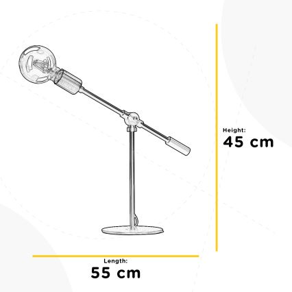 ONLI - Lampa stołowa ASTE 1xE27/15W/230V 45 cm czarny/złoty
