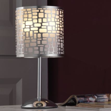 ONLI - Lampa stołowa BRUCE 1xE27/15W/230V 40 cm matowy chrom