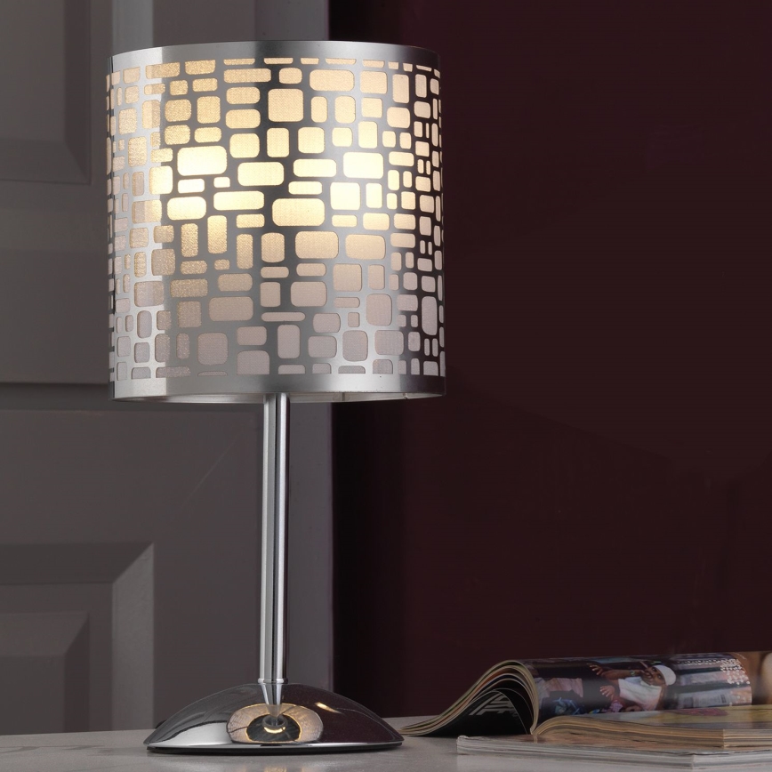 ONLI - Lampa stołowa BRUCE 1xE27/15W/230V 40 cm matowy chrom