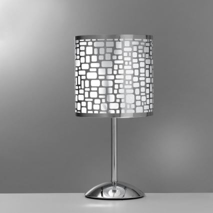 ONLI - Lampa stołowa BRUCE 1xE27/15W/230V 40 cm matowy chrom