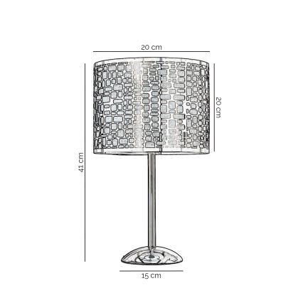 ONLI - Lampa stołowa BRUCE 1xE27/15W/230V 40 cm matowy chrom
