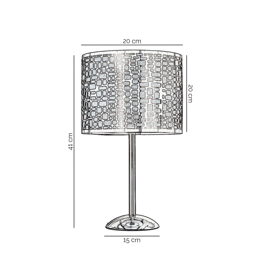 ONLI - Lampa stołowa BRUCE 1xE27/15W/230V 40 cm matowy chrom