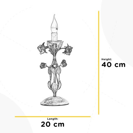 ONLI - Lampa stołowa CAROLINA 1xE14/6W/230V 40 cm brązowa