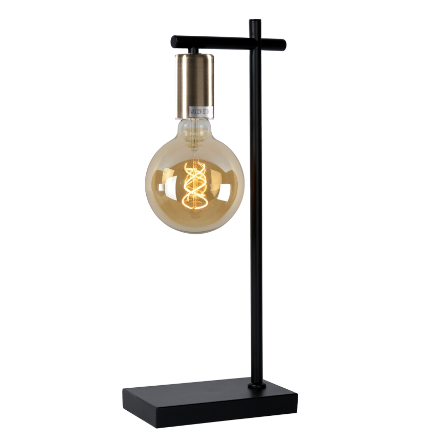 ONLI - Lampa stołowa CROSS 1xE27/22W/230V czarny/mosiądz