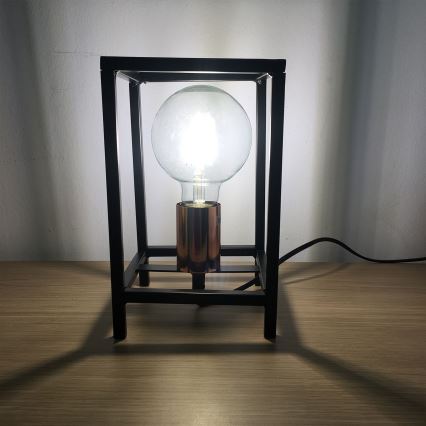 ONLI - Lampa stołowa FLOKI 1xE27/15W/230V 20 cm czarny/miedziany
