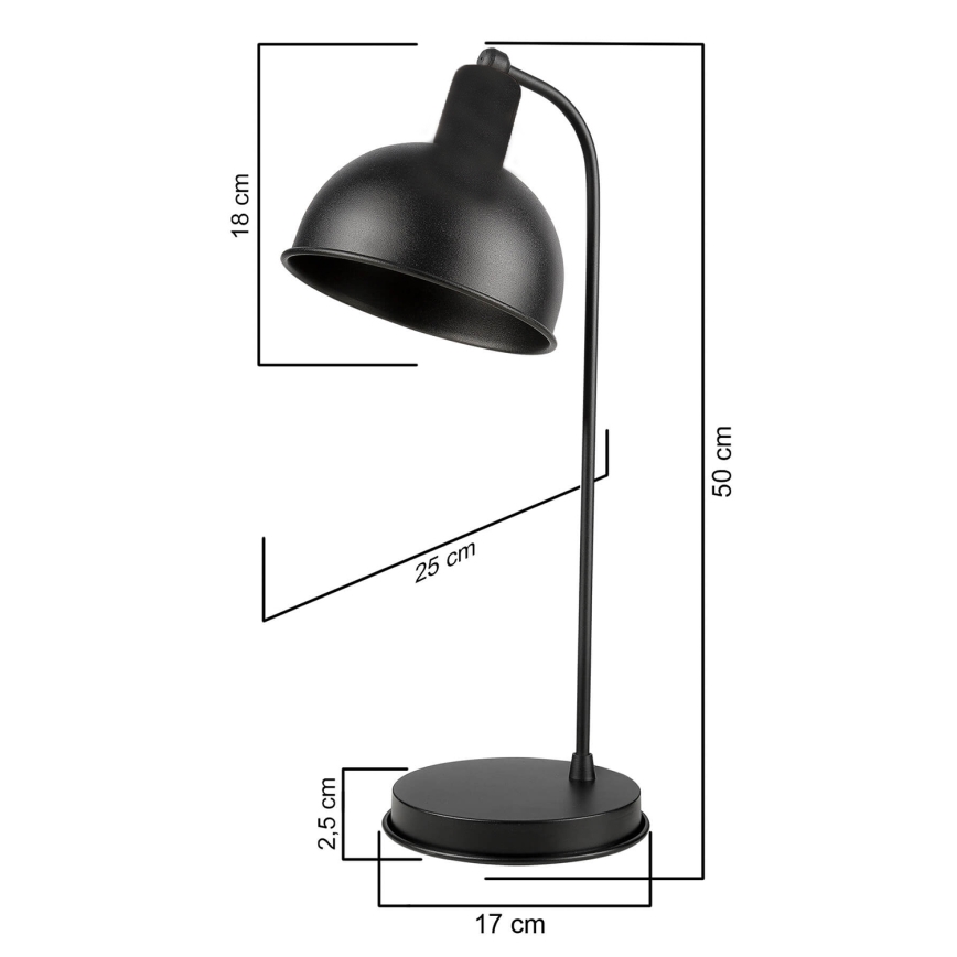ONLI - Lampa stołowa ISTANBUL 1xE27/22W/230V 50 cm czarna