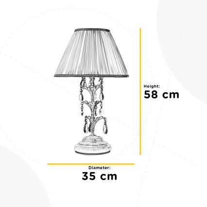 ONLI - Lampa stołowa KAREN 1xE27/22W/230V białe 58 cm