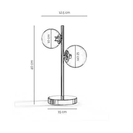 ONLI - Lampa stołowa KIMBERLY 2xG9/6W/230V 40 cm błyszczący chrom