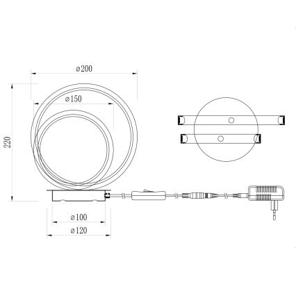 ONLI - Lampa stołowa LED NOELIA LED/10W/230V 22 cm czarna