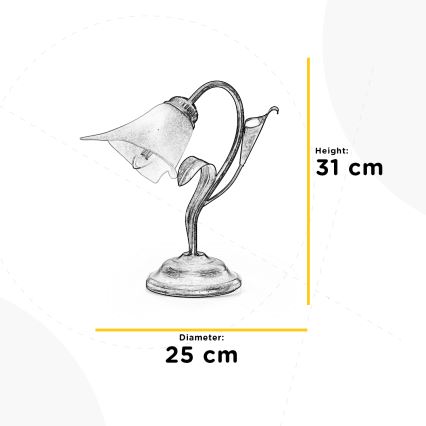 ONLI - Lampa stołowa LUCREZIA 1xE14/6W/230V brąz