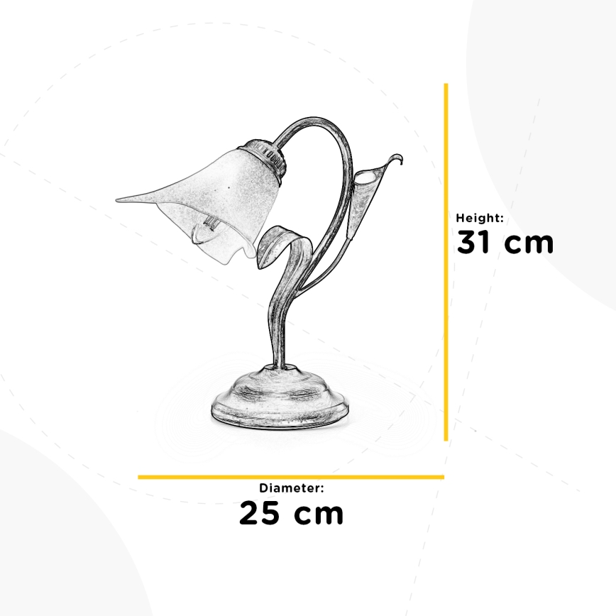 ONLI - Lampa stołowa LUCREZIA 1xE14/6W/230V brąz