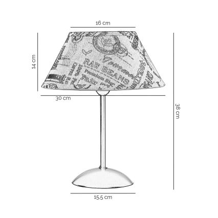 ONLI - Lampa stołowa MAIDA 1xE27/15W/230V 38 cm brązowy