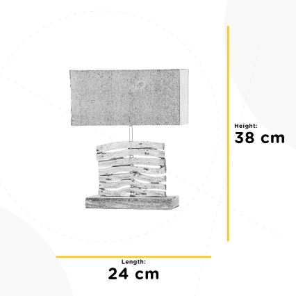 ONLI - Lampa stołowa MARICA 1xE27/22W/230V beżowa 38 cm