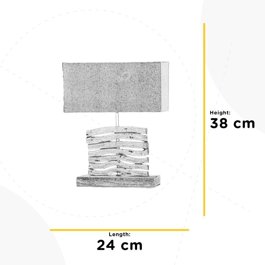 ONLI - Lampa stołowa MARICA 1xE27/22W/230V beżowa 38 cm