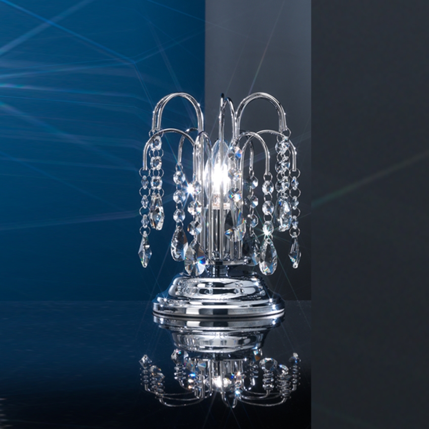 ONLI - Lampa stołowa PIOGGIA 1xE14/6W/230V śr. 16 cm chrom błyszczący