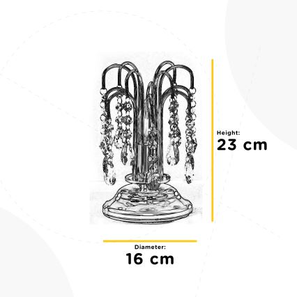 ONLI - Lampa stołowa PIOGGIA 1xE14/6W/230V śr. 16 cm chrom błyszczący