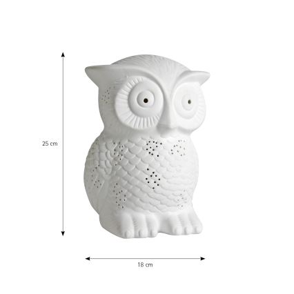 ONLI - Lampa stołowa PORCELLANA 1xE14/6W/230V 25 cm sowa