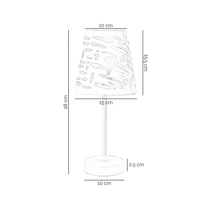 ONLI - Lampa stołowa RICKY 1xE14/10W/230V 28 cm biały