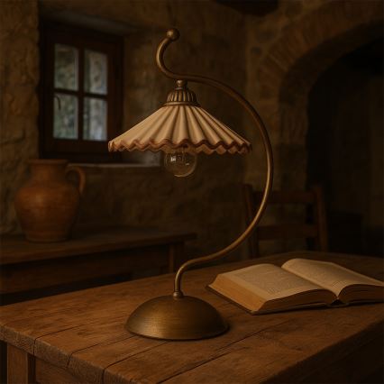 ONLI - Lampa stołowa ROSINA 1xE14/6W/230V brąz